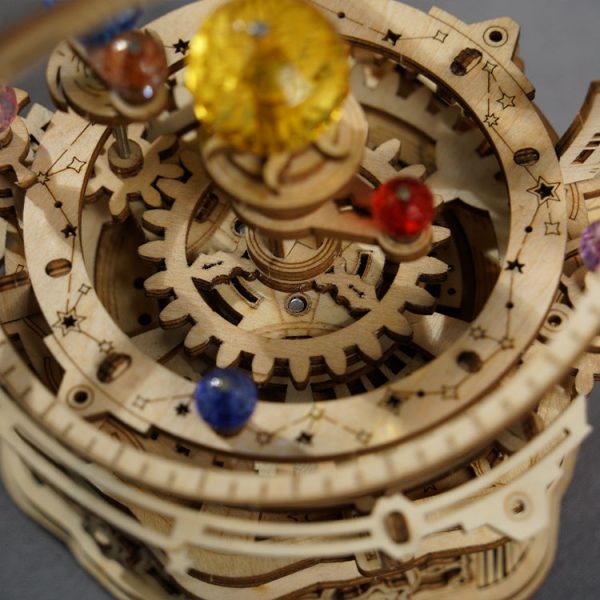 Дървен 3D пъзел Robotime - Механична музикална кутия, 84 части - Image 8