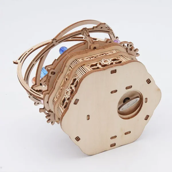 Дървен 3D пъзел Robotime - Механична музикална кутия, 84 части - Image 6