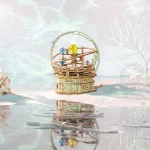 Дървен 3D пъзел Robotime - Механична музикална кутия, 84 части - Image 2