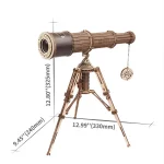Дървен 3D пъзел Robotime - Монокулярен Телескоп, 314 части - Image 11