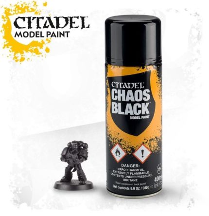 "Warhammer 40,000 - Citadel Chaos Black Primer Spray 8020999907706"