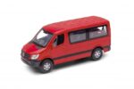 Метална количка Welly - Mercedes-Benz Spinter Traveliner, мащаб 1:34