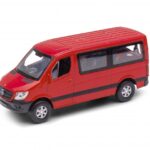 Метална количка Welly - Mercedes-Benz Spinter Traveliner, мащаб 1:34