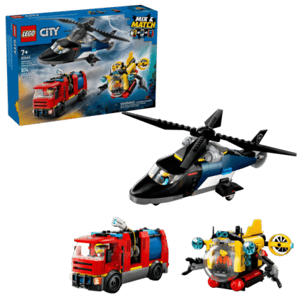 "LEGO® City 60462 - Хеликоптер, пожарна кола и подводница – ремикс"