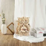 3D Пъзел Robotime - Owl Clock (LK503), 161 части