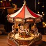 Дървен 3D пъзел Robotime - Classic Carousel (AMC01), 265 части - Image 4