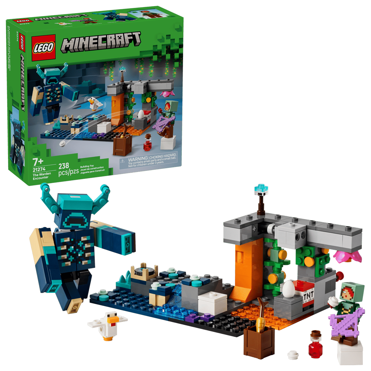 21274_boxprod_v39_en-gb LEGO® Minecraft® 21274 - Среща с Пазача - Image 1